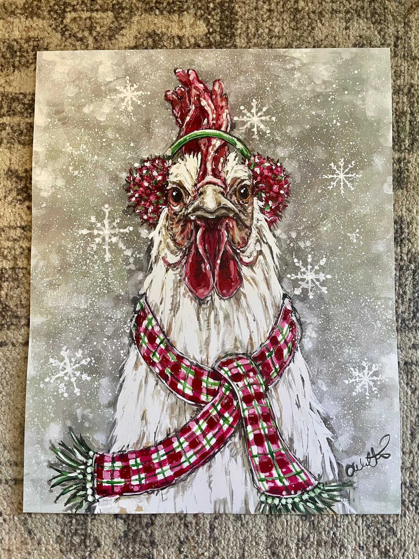 Christmas Chicken 8x10 Paper Print