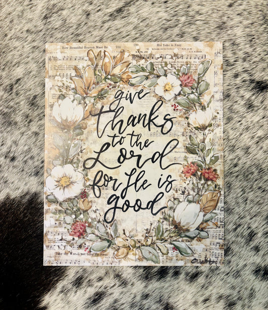 “Give Thanks” Paper Print