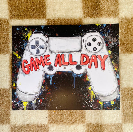 Game All Day Paper Print 11x14