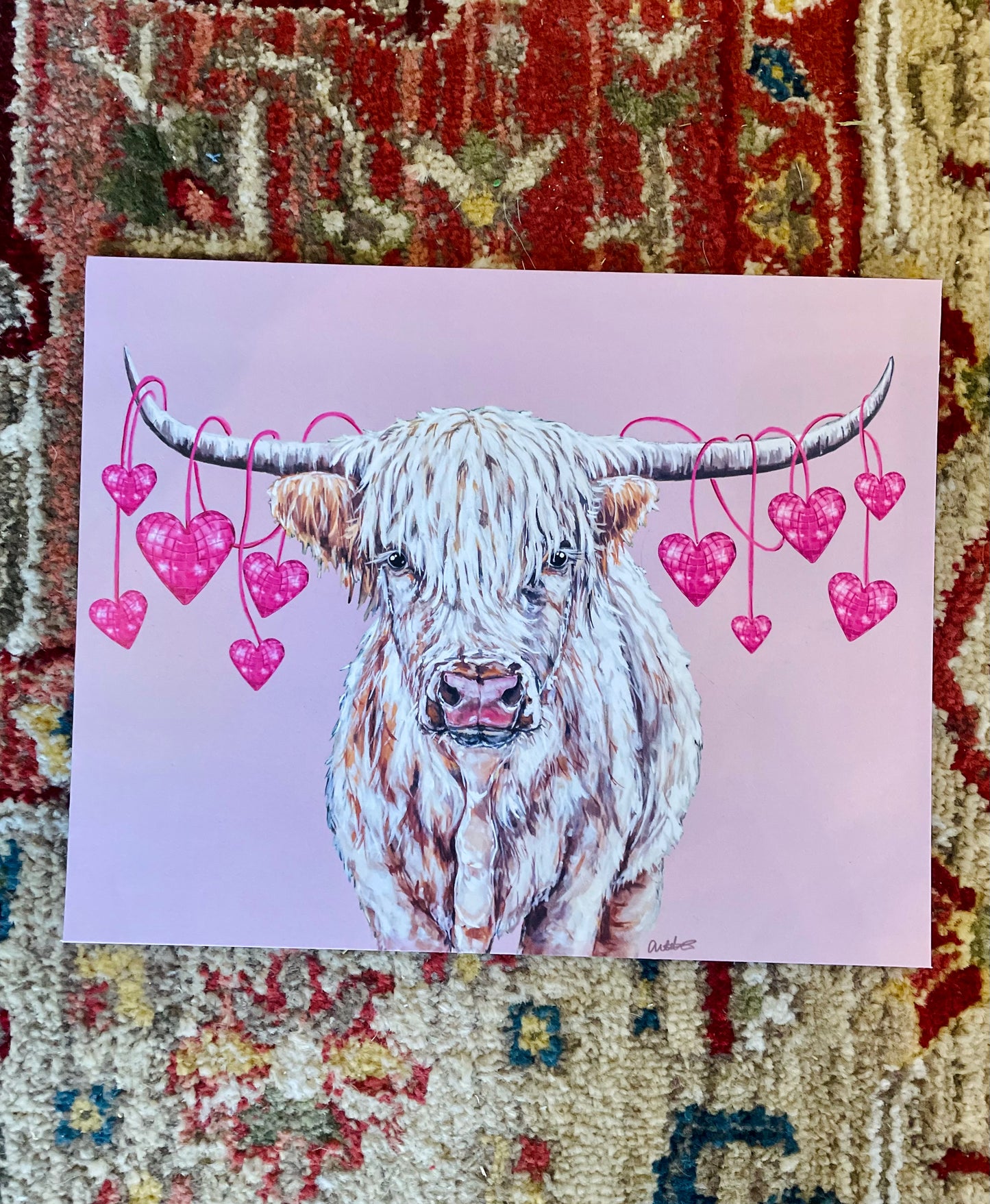 Valentines Highland Paper Print