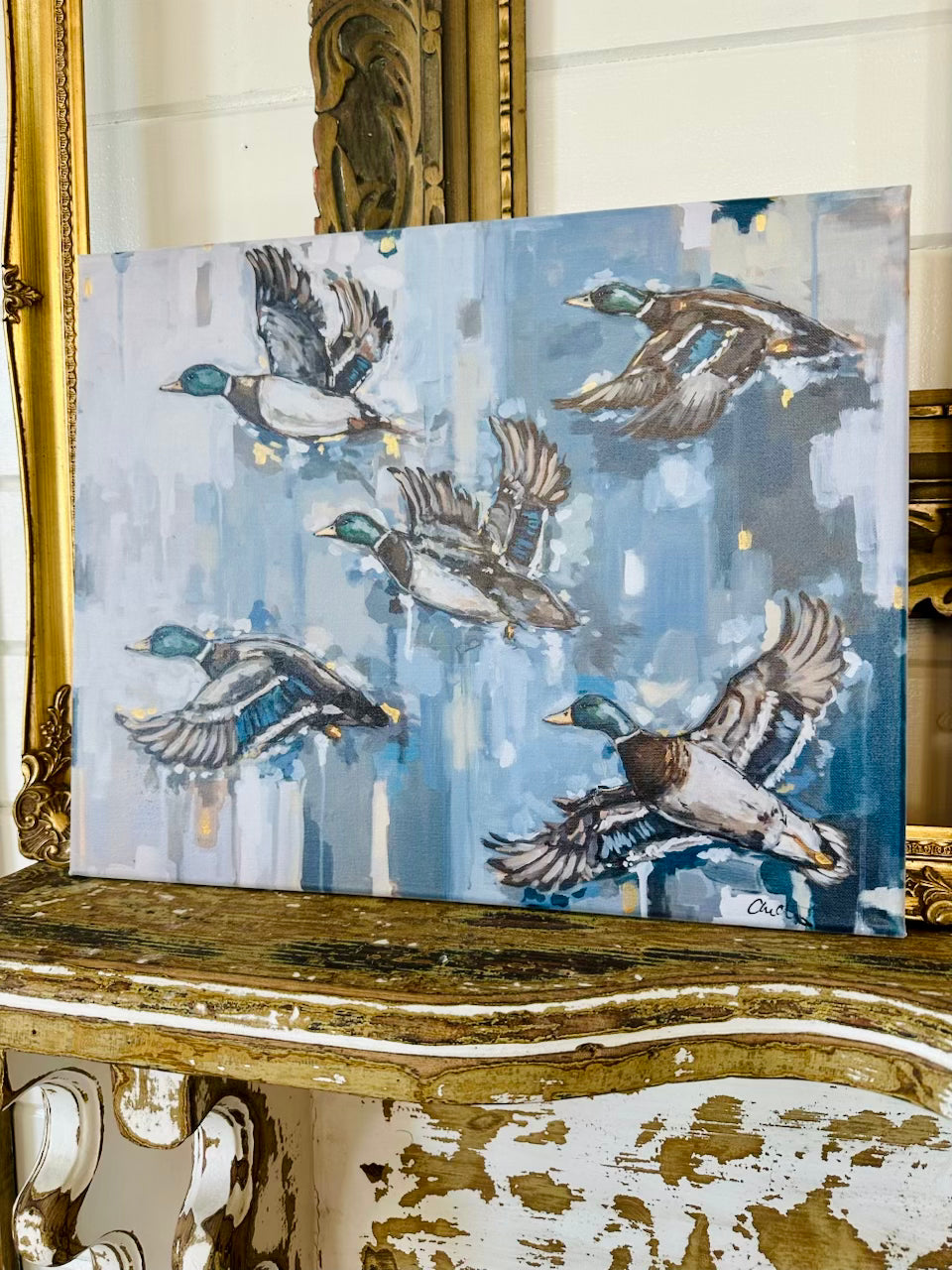 Mallards in Flight Canvas Print