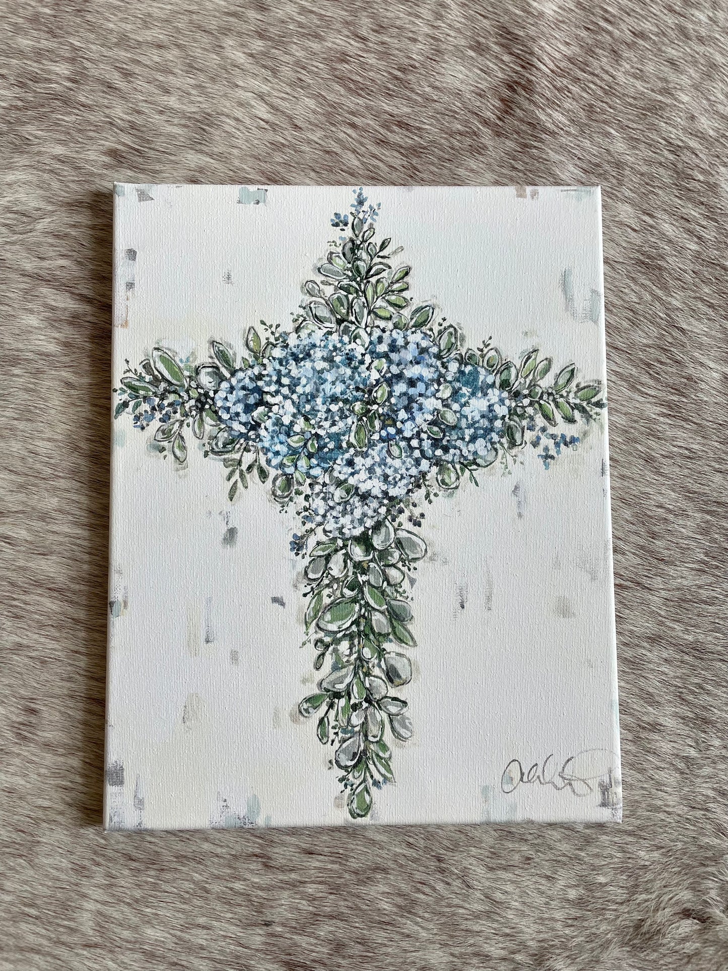 Hydrangea Cross 11x14