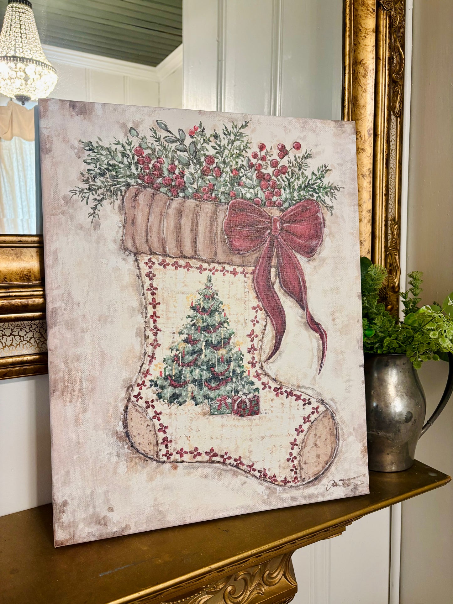 Tree Stocking Canvas Print