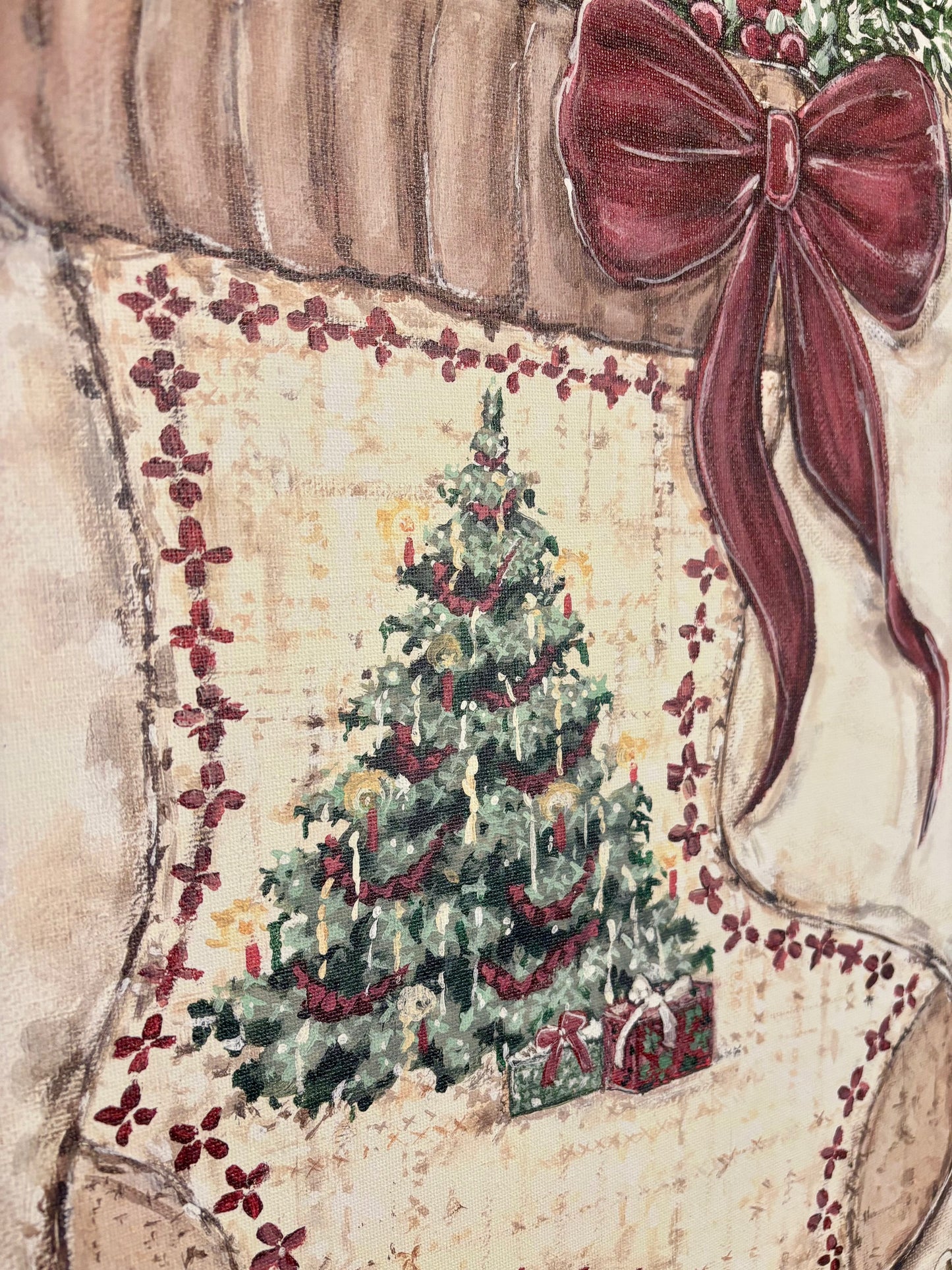 Tree Stocking Canvas Print