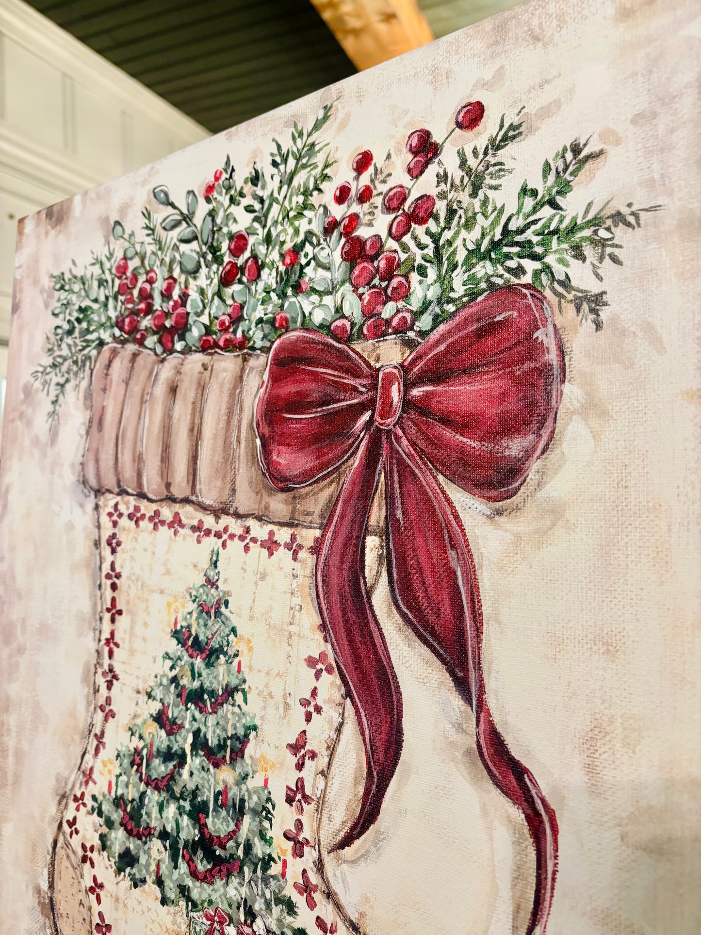 Tree Stocking Canvas Print