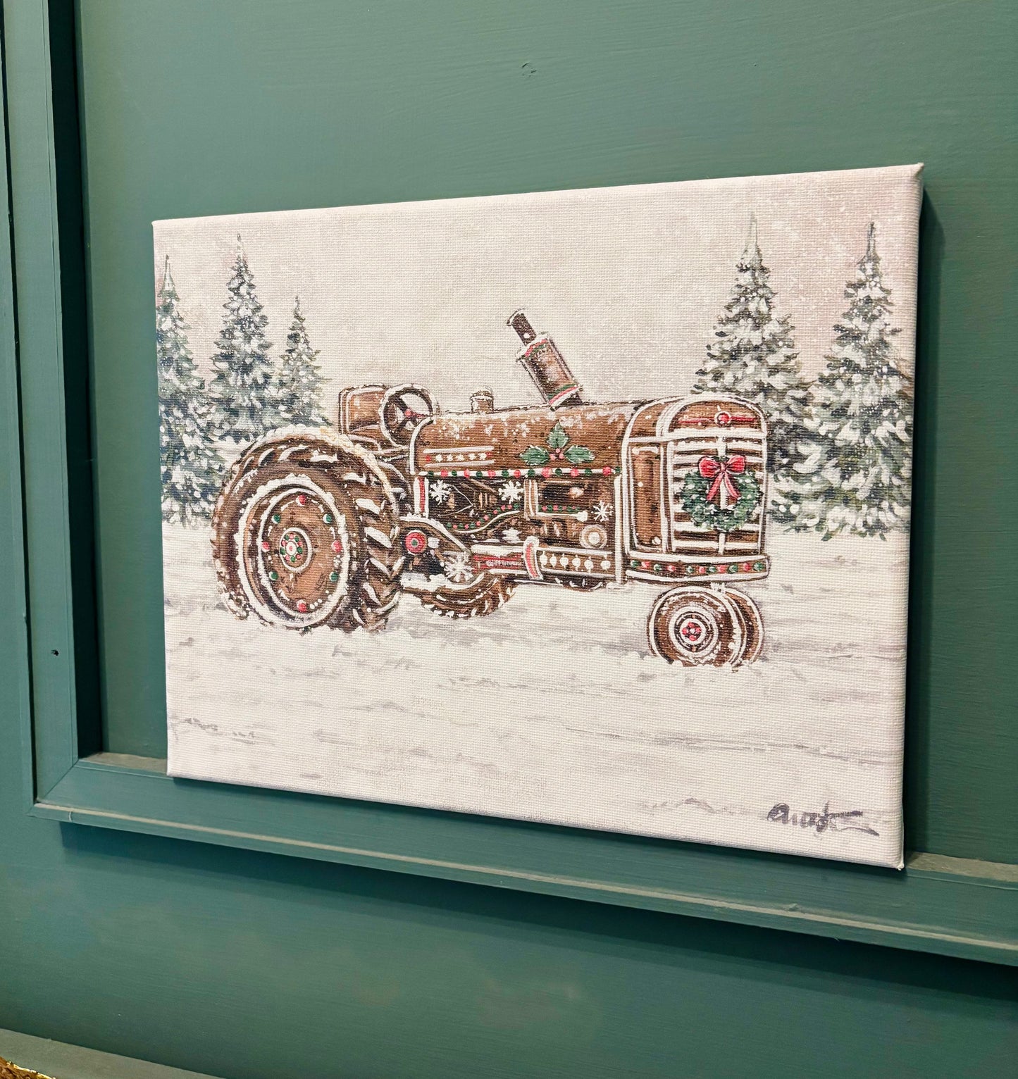 Gingerbread Tractor Canvas Print
