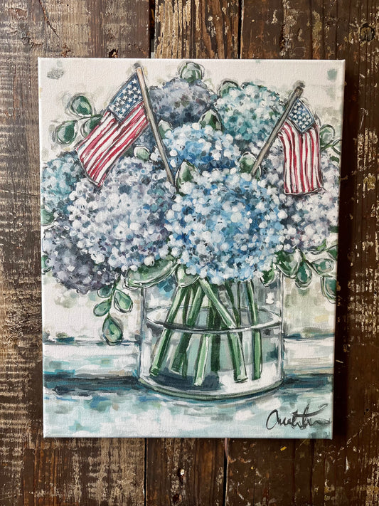 Patriotic Floral 8x10