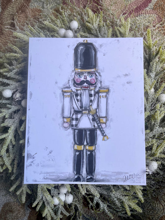 Black and White Nutcracker Paper Print 8x10