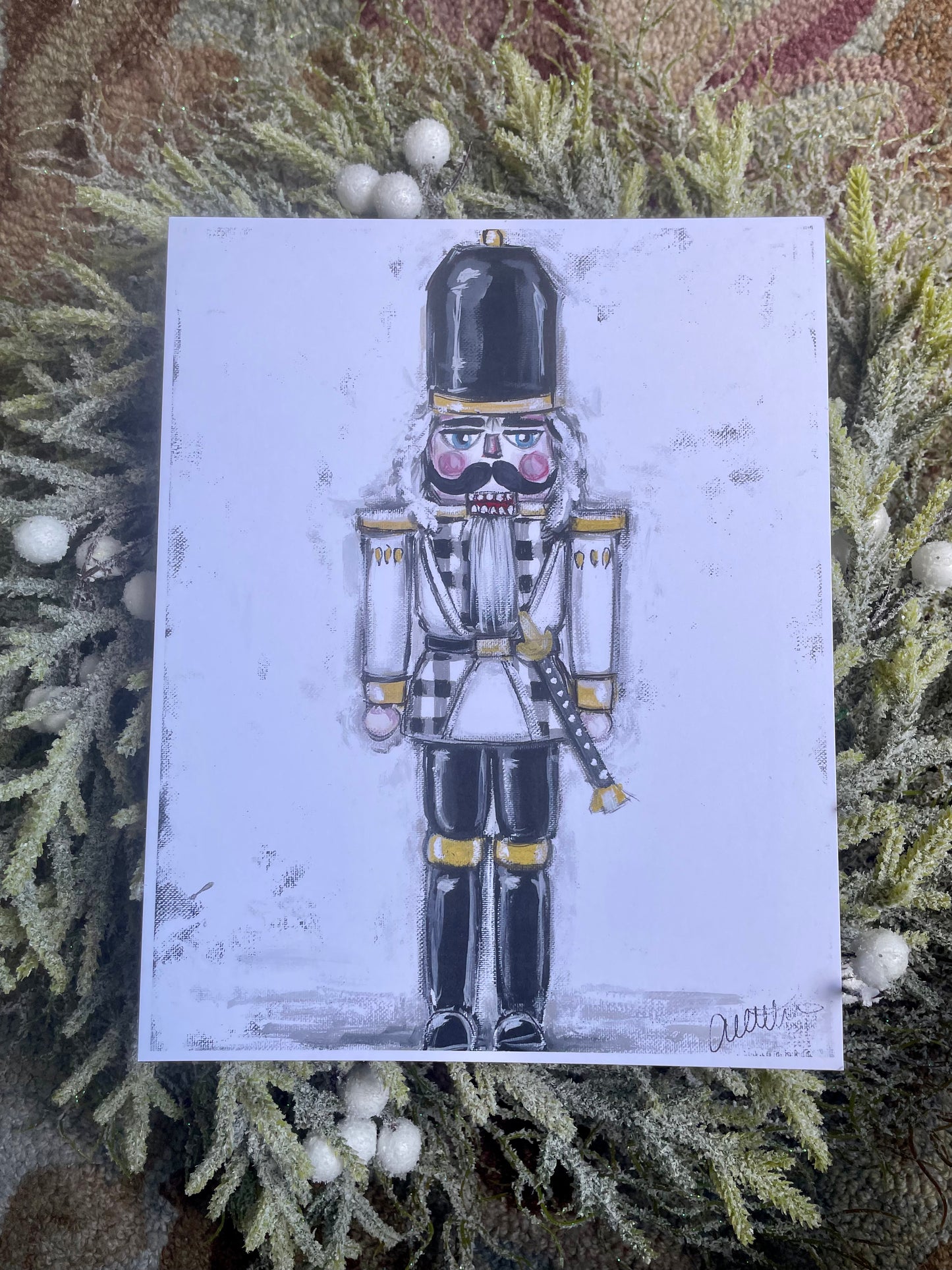 Black and White Nutcracker Paper Print 11x14