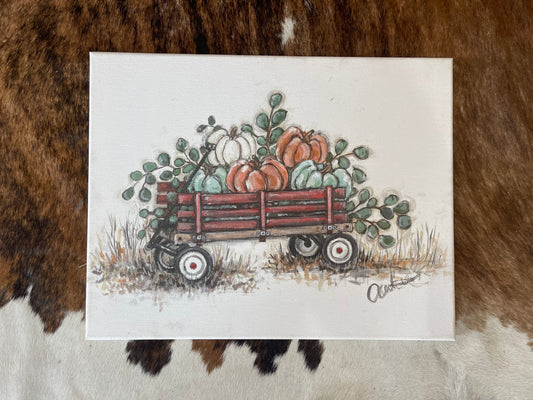 Pumpkin Wagon 11x14