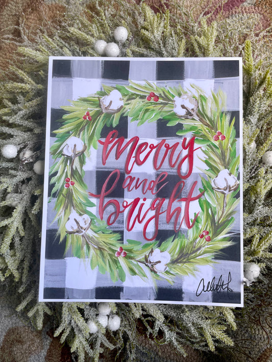 Merry and Bright Paper Print 11x14