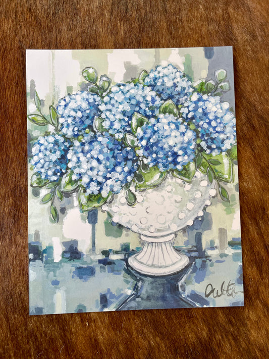 Blue Hydrangeas Paper Print 11x14