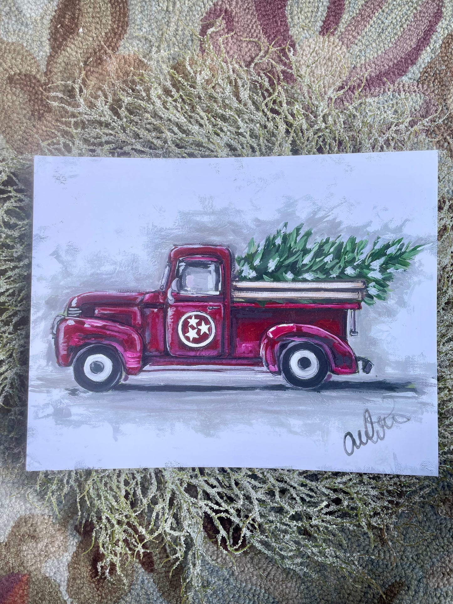 Tennessee Truck Paper Print 8x19