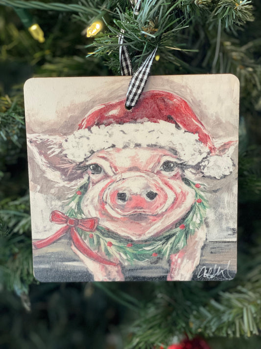 Christmas Pig Ornament