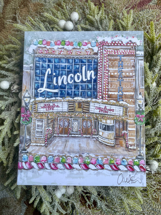 Gingerbread Lincoln Theater Paper Print 11x14