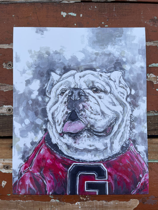 Georgia Bulldog Paper Print 11x14