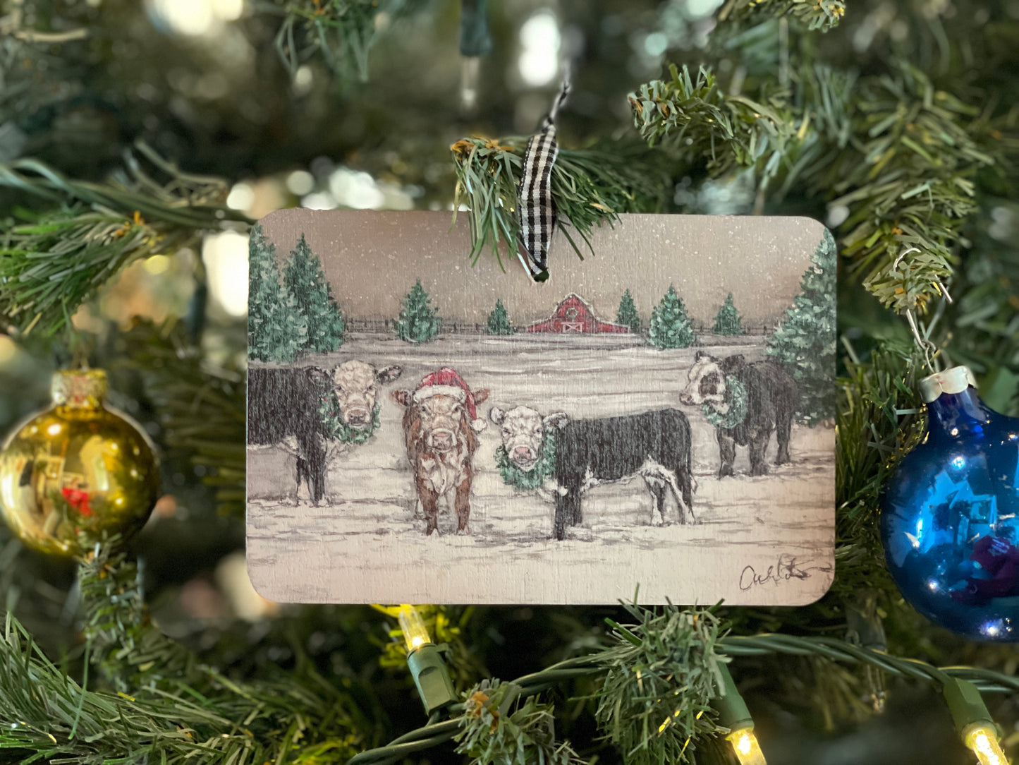 Christmas Calves Ornament