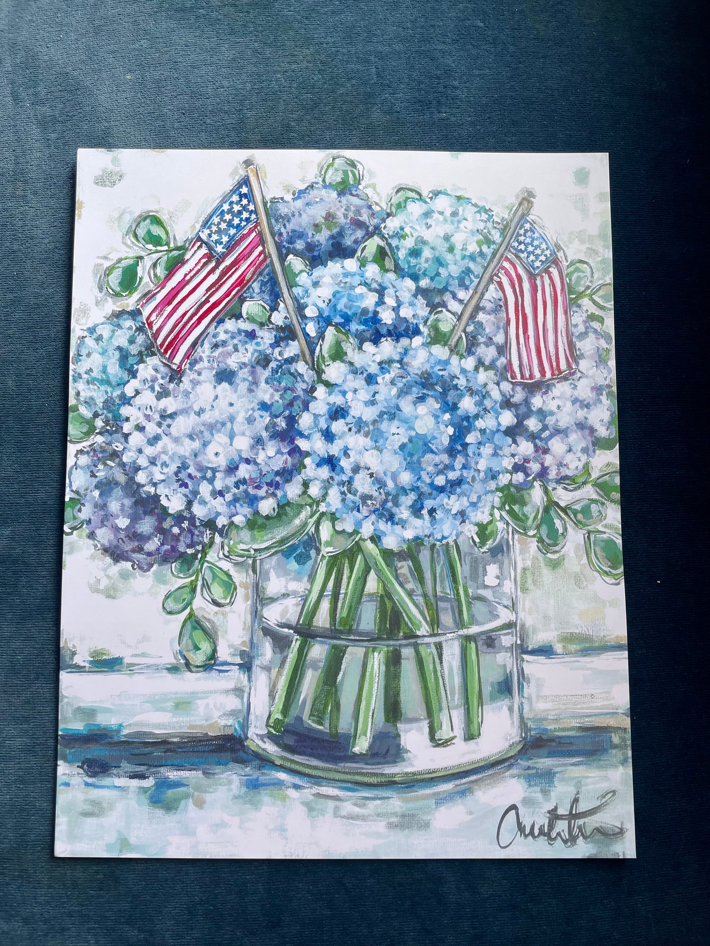 Patriotic Floral 8x10 Paper Print