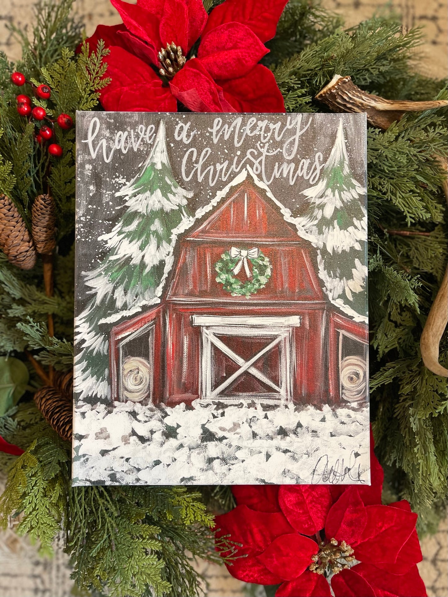 Barn in Snow 16x20