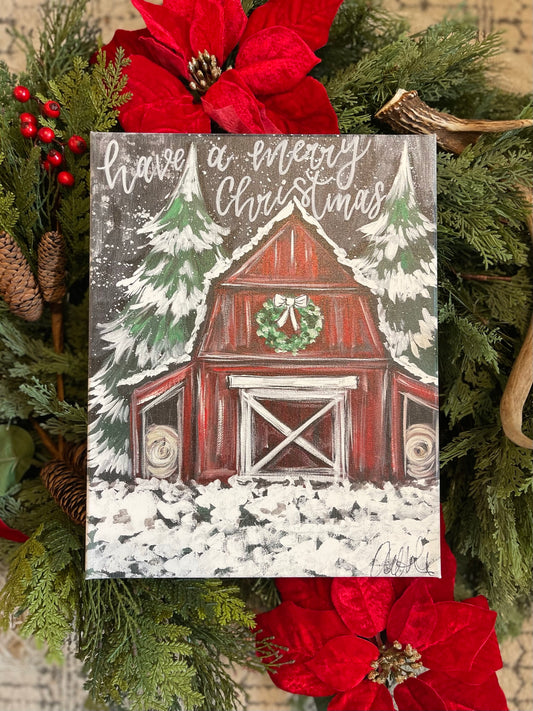 Barn in Snow 8x10