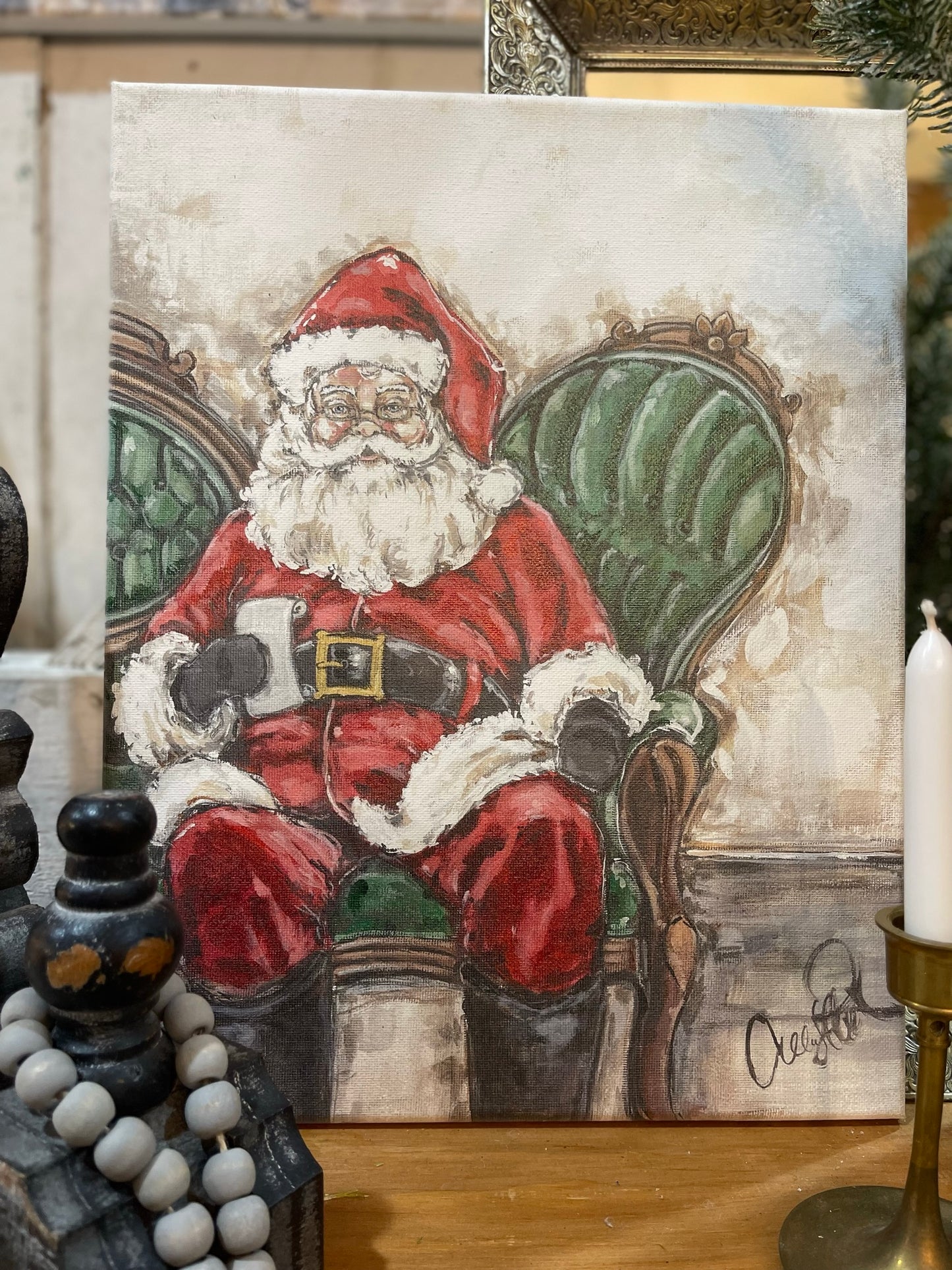 Green Sofa Santa 16x20