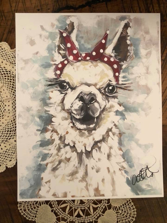 Llama Drama Paper Print 11x14