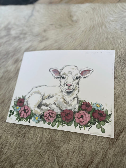 Mary's Lamb Paper Print 11x14