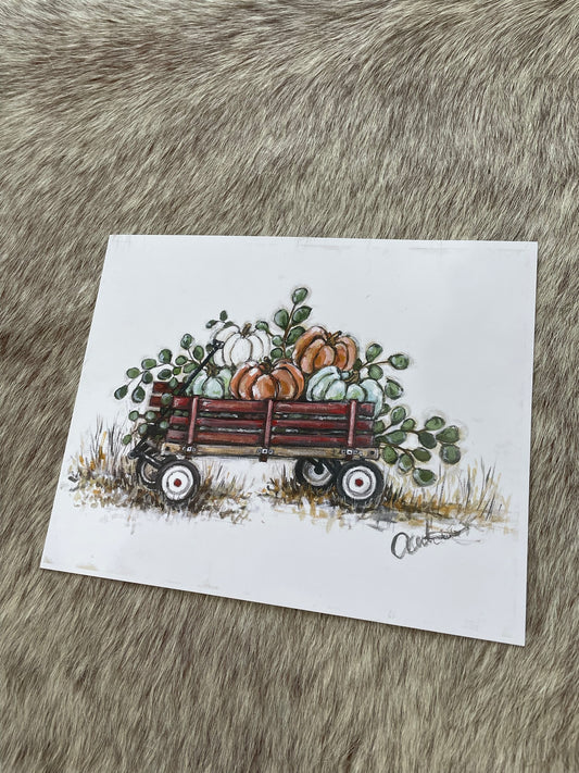 Pumpkin Wagon 8x10 Paper Print