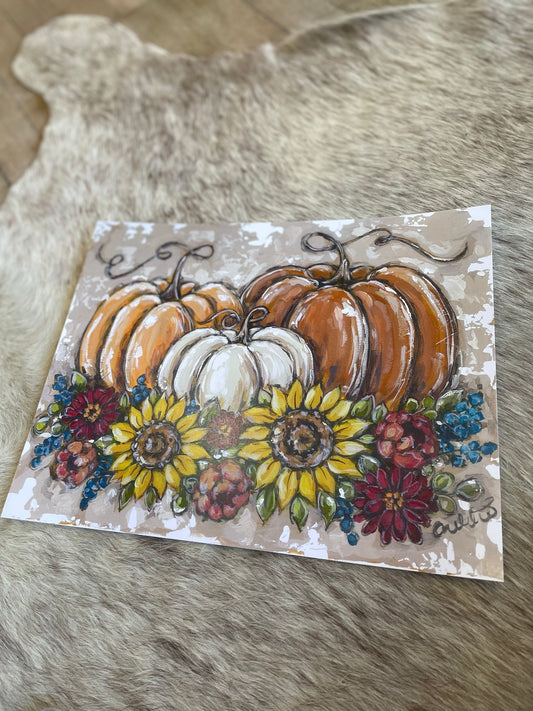 Pumpkins Paper Print 11x14