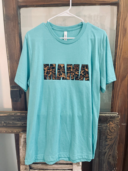 Teal Blue MAMA Short-Sleeve: Large