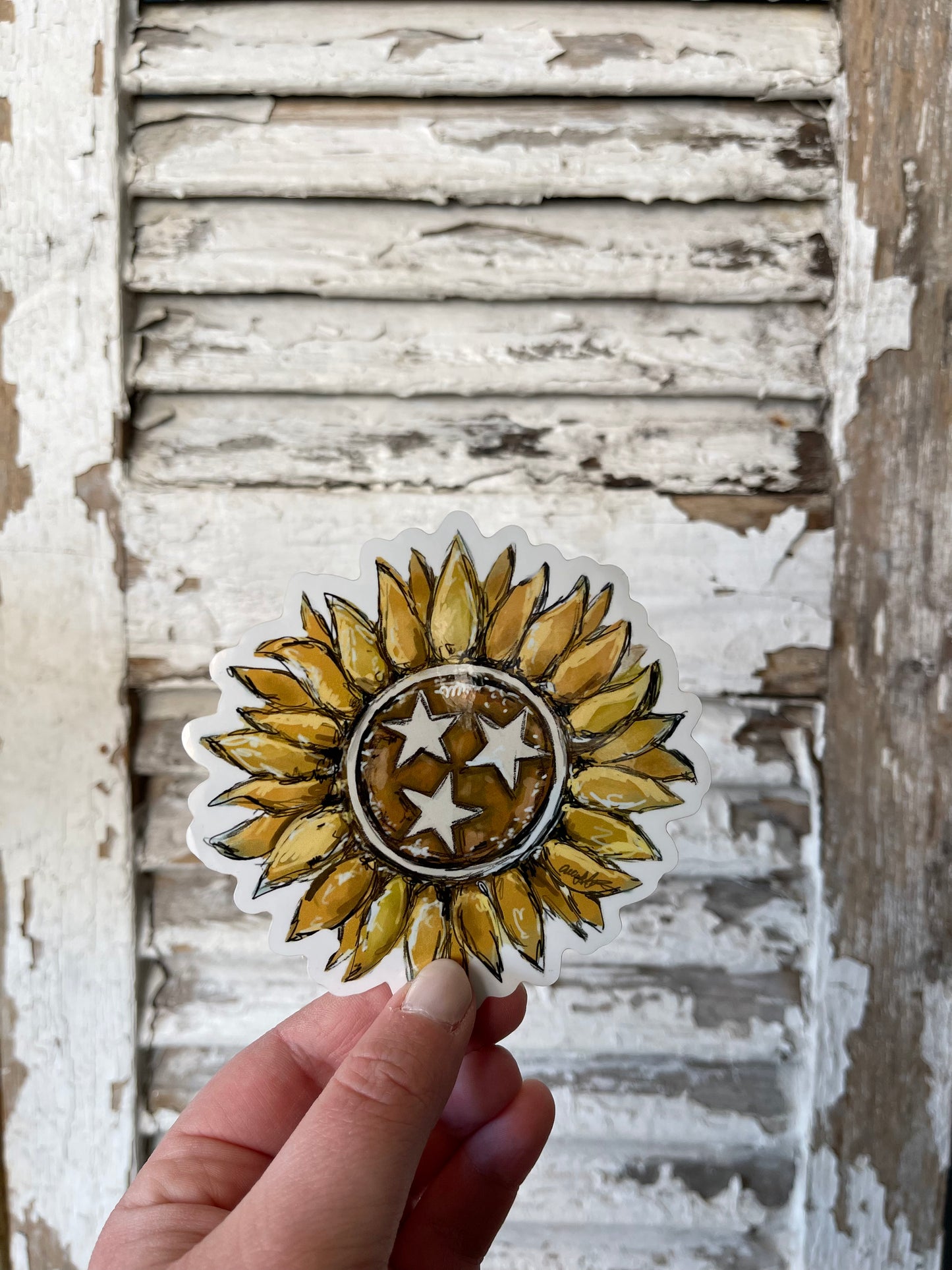 Tri-Star Sunflower Sticker